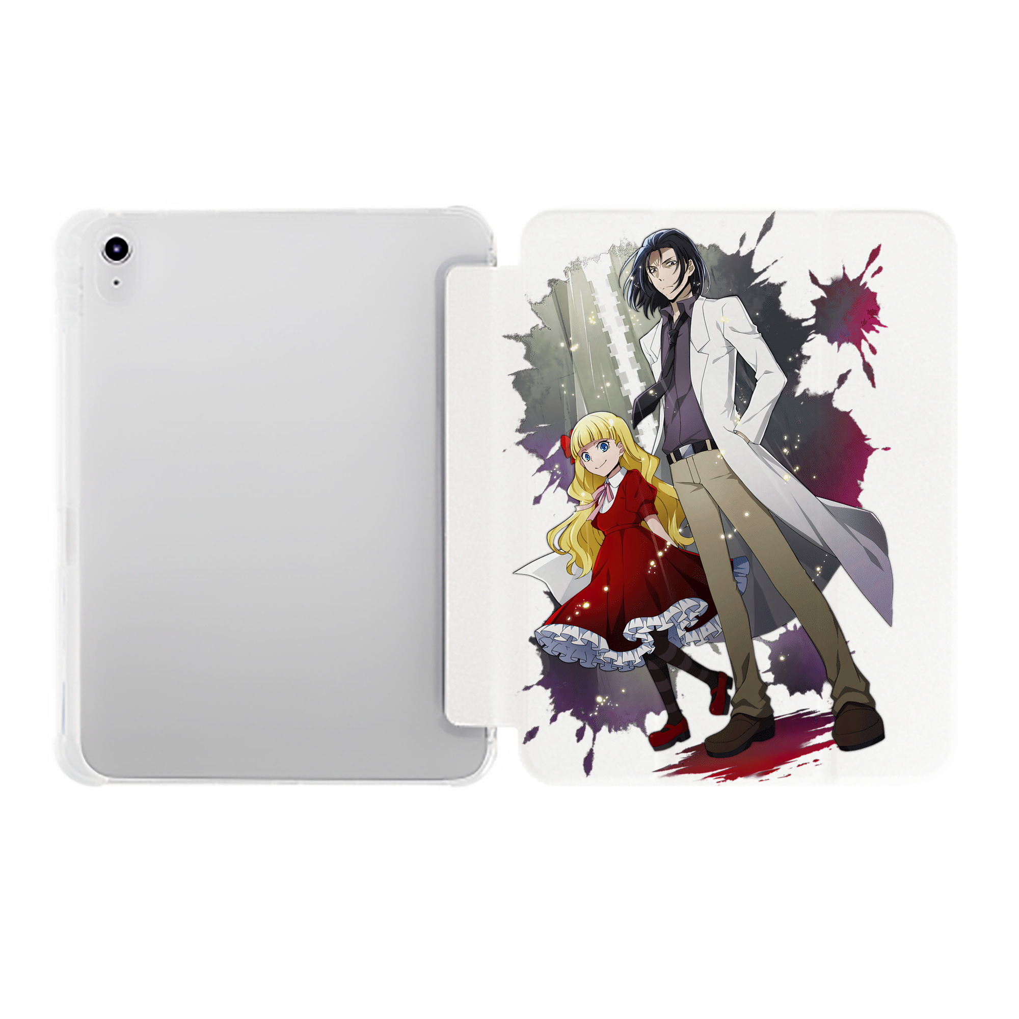 （画像用） 文豪ストレイドッグス Bungo Stray Dogs IPad ケース ペン収納付き 三つ折りスタンド PUレザー×シリコン 対応機種9.5/10.5/10.9インチ